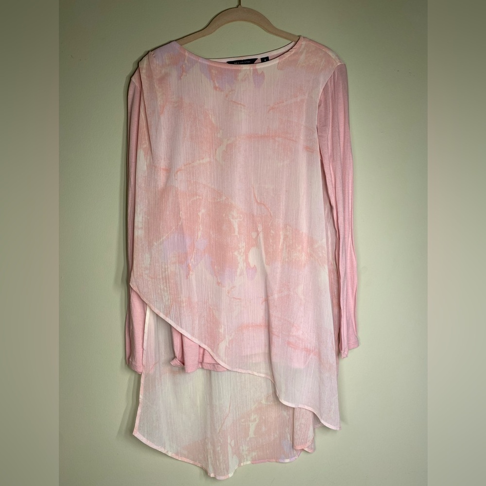 H by Halston Pink Layered Tunic M